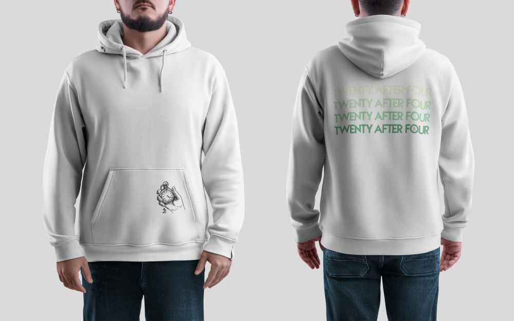 Black (white hoodie)