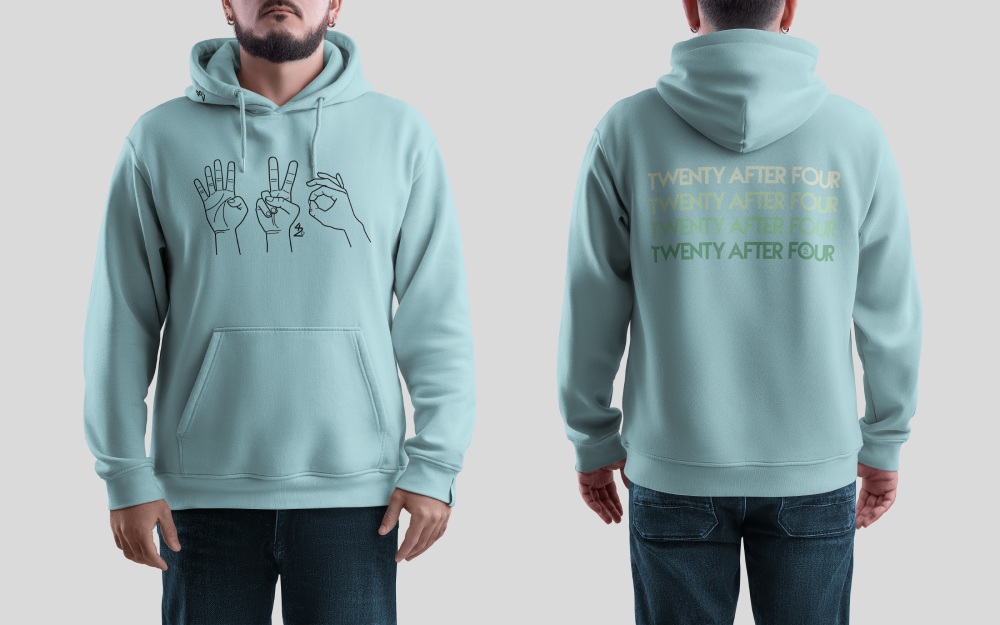 Black (blue hoodie)