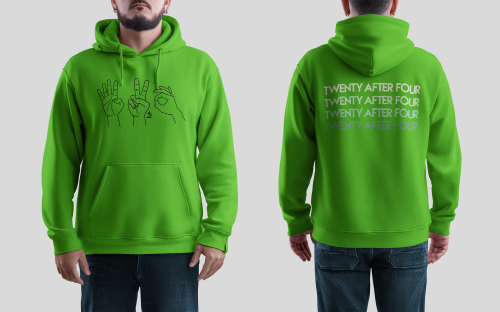 Black (green hoodie)