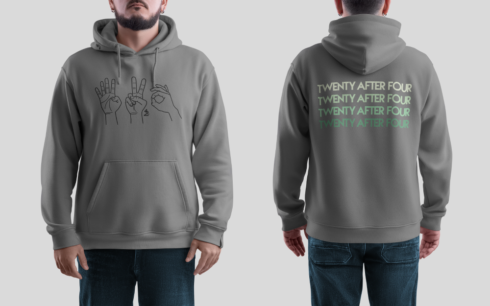 Black (grey hoodie)