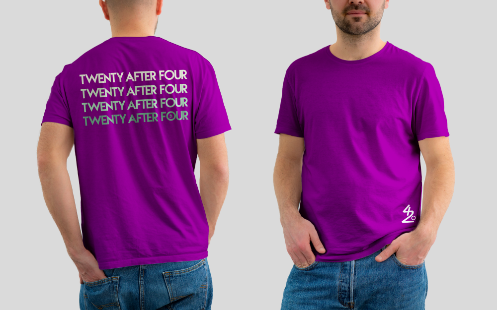 White (purple back)