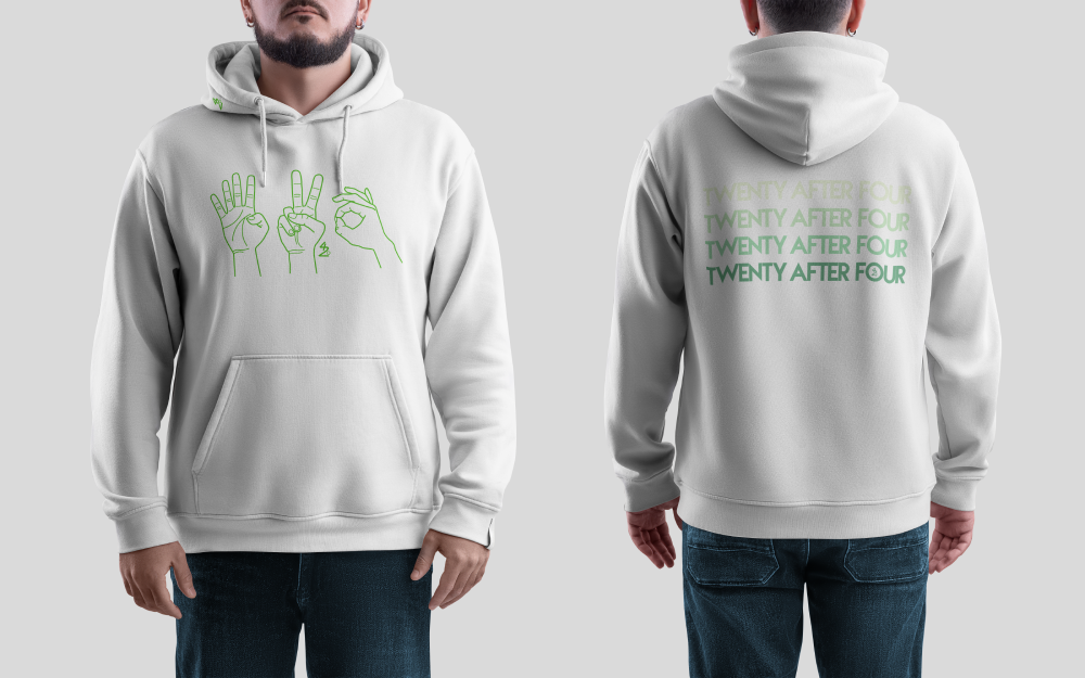 Green (white hoodie)