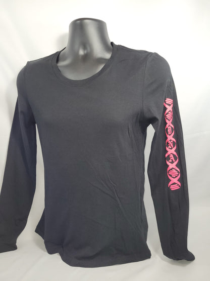 Ladies Cotton Long Sleeved Tees (Black)